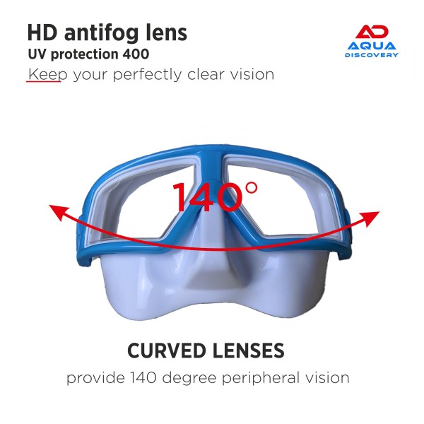 Маска Аквадискавери ГЛУБИНА бело-синий